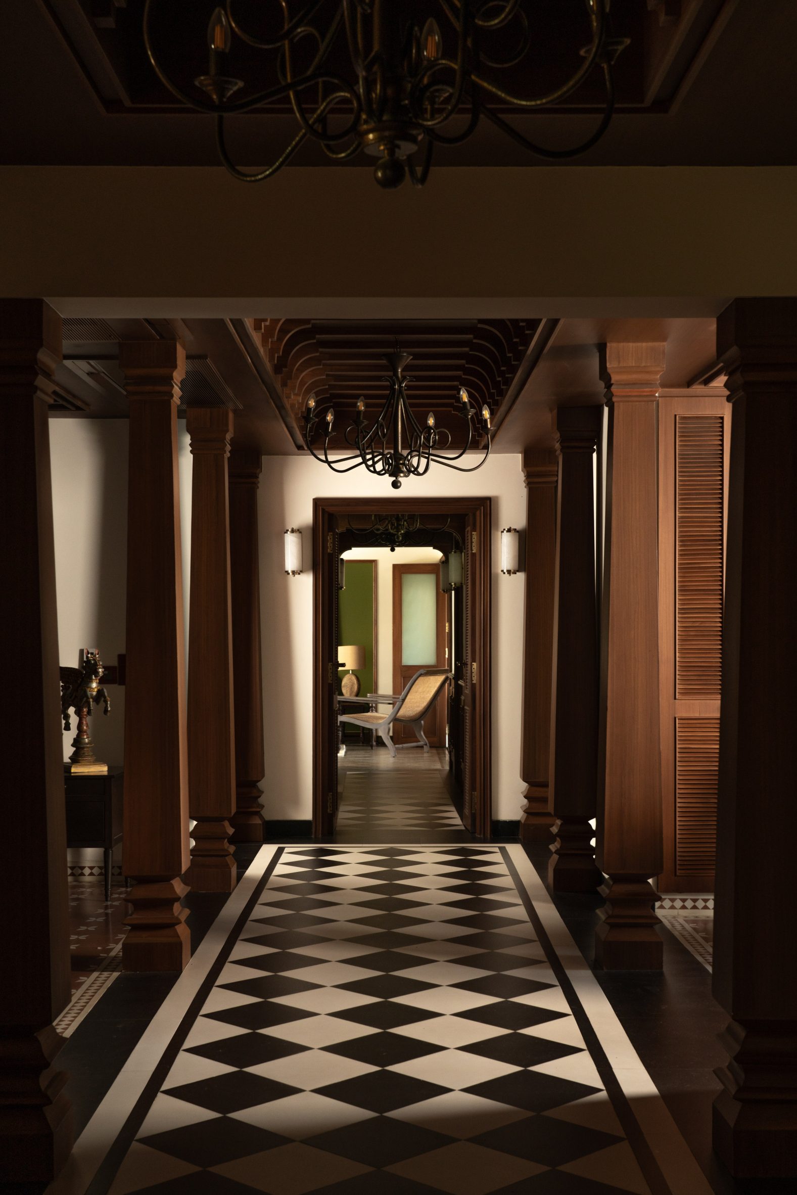 Hallway view of House of Gond apartment by Renesa