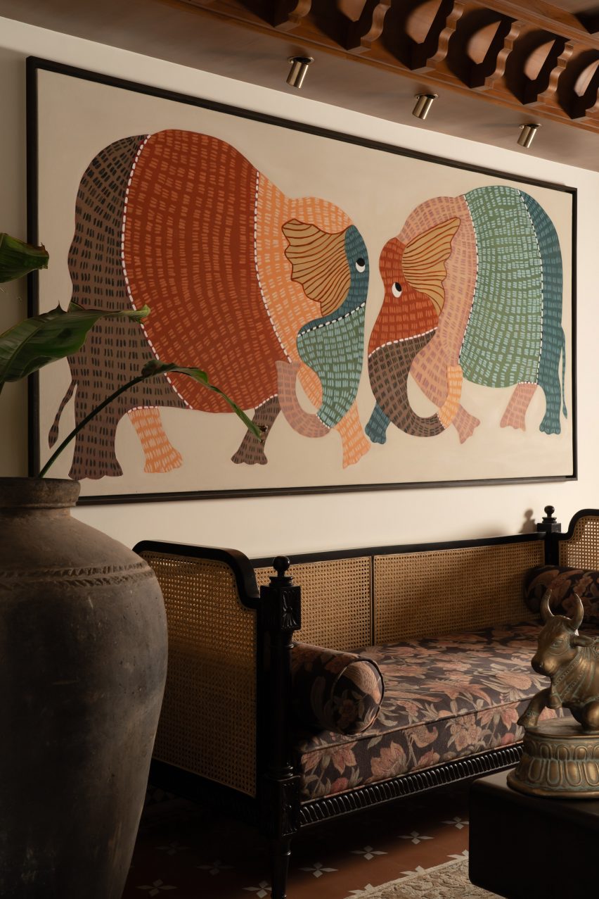 Interior view of House of Gond apartment by Renesa