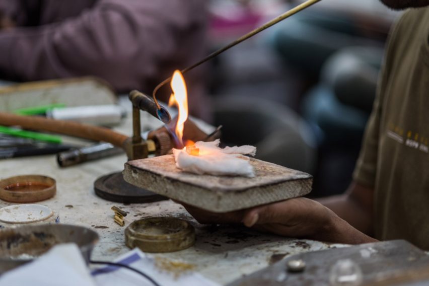 Craftsmanship in a workshop in India