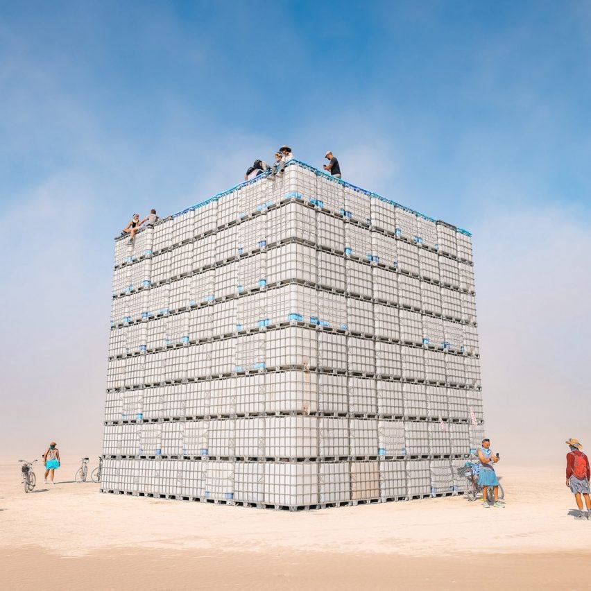 Cube installation by Colin O' Donnell for Burning Man festival, USA, 2023