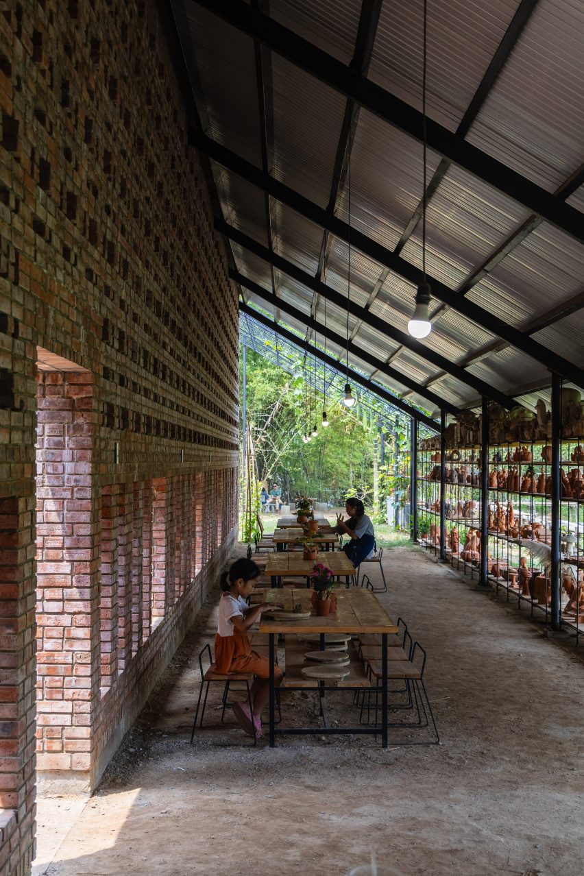 View of workshop space within Terra Cotta Workshop in Vietnam