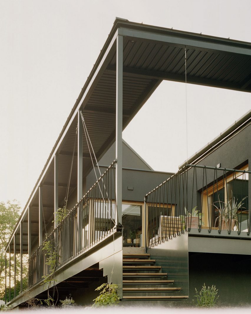 Exterior view of Frame House in Hungary