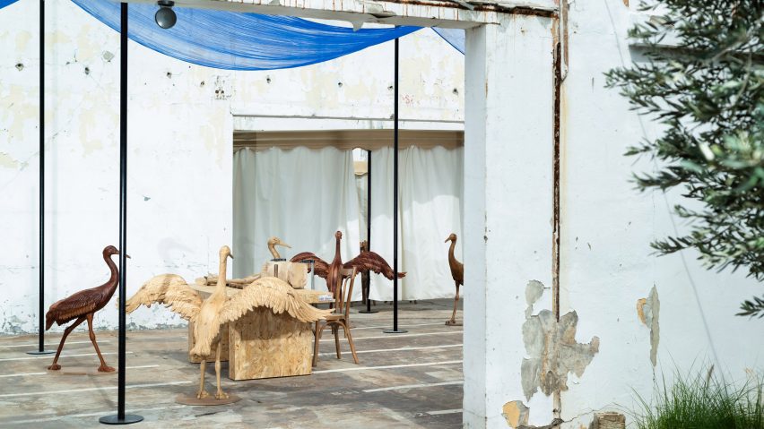 Wooden birds at We Design Beirut