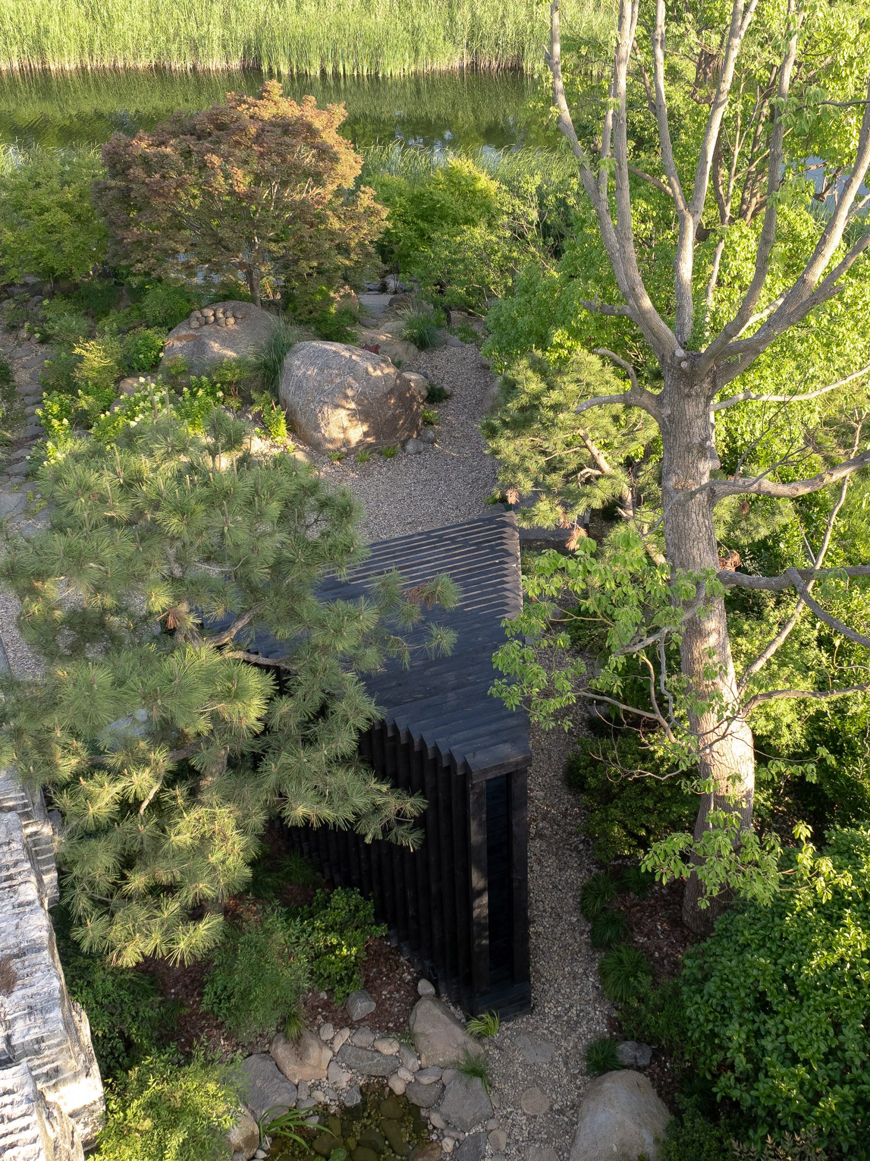 Aerial view of 3-to-1 Pavilion by Temp