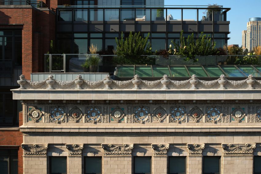 Cornice of building