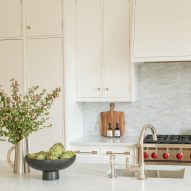 Kitchen with white cabinetry