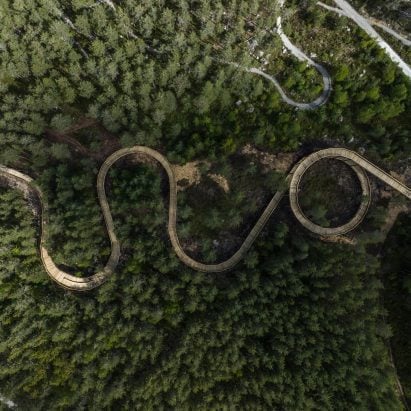 Treetop Walkway in Hamaren Activity Park by EFFEKT Arkitekter ApS