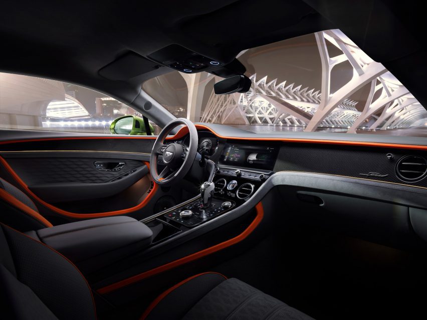 Inside of a Bentley car