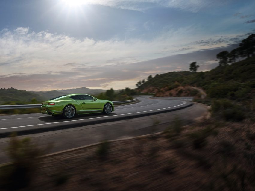 Bentley GT Continental driving around a corner