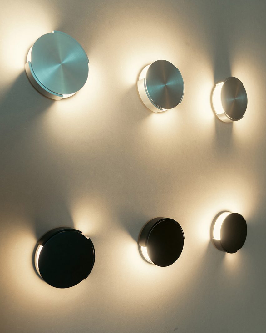 Circular lights against a wall