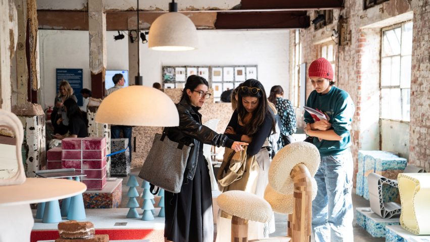 Photo of display at the Material Matters fair