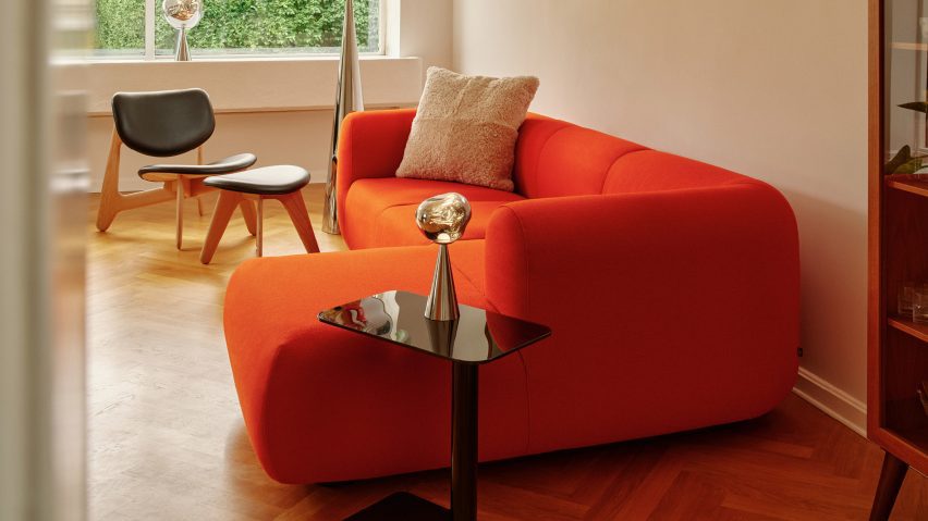 Photo of sofa and side table by Tom Dixon