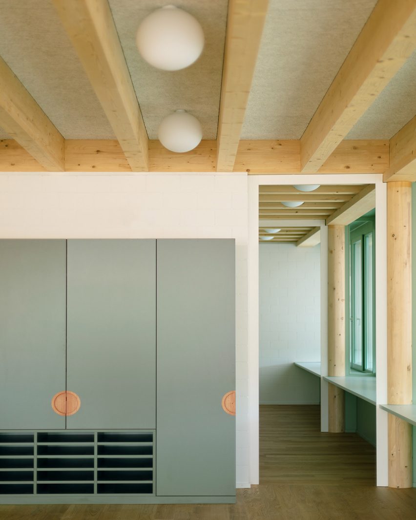 Interior of the Aeschi School in Switzerland by Haller Gut Architekten