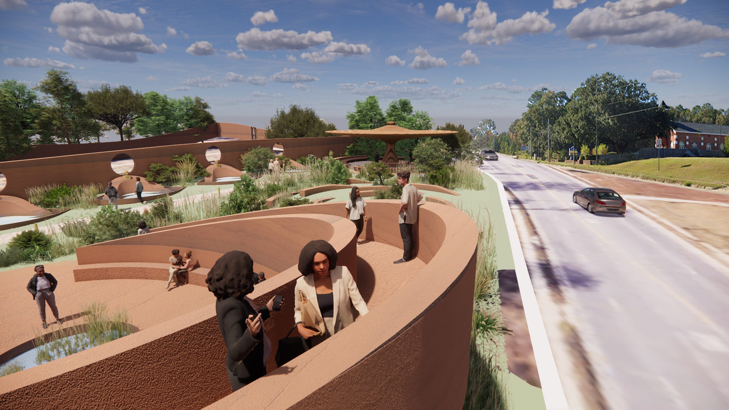 Rendering of memorial project by WXY Architecture