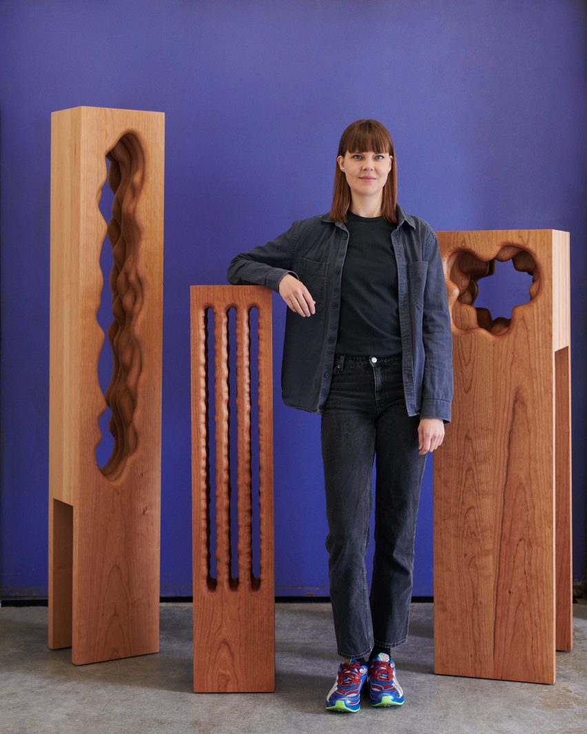 Designer Anne Brandhøj with her sculptures