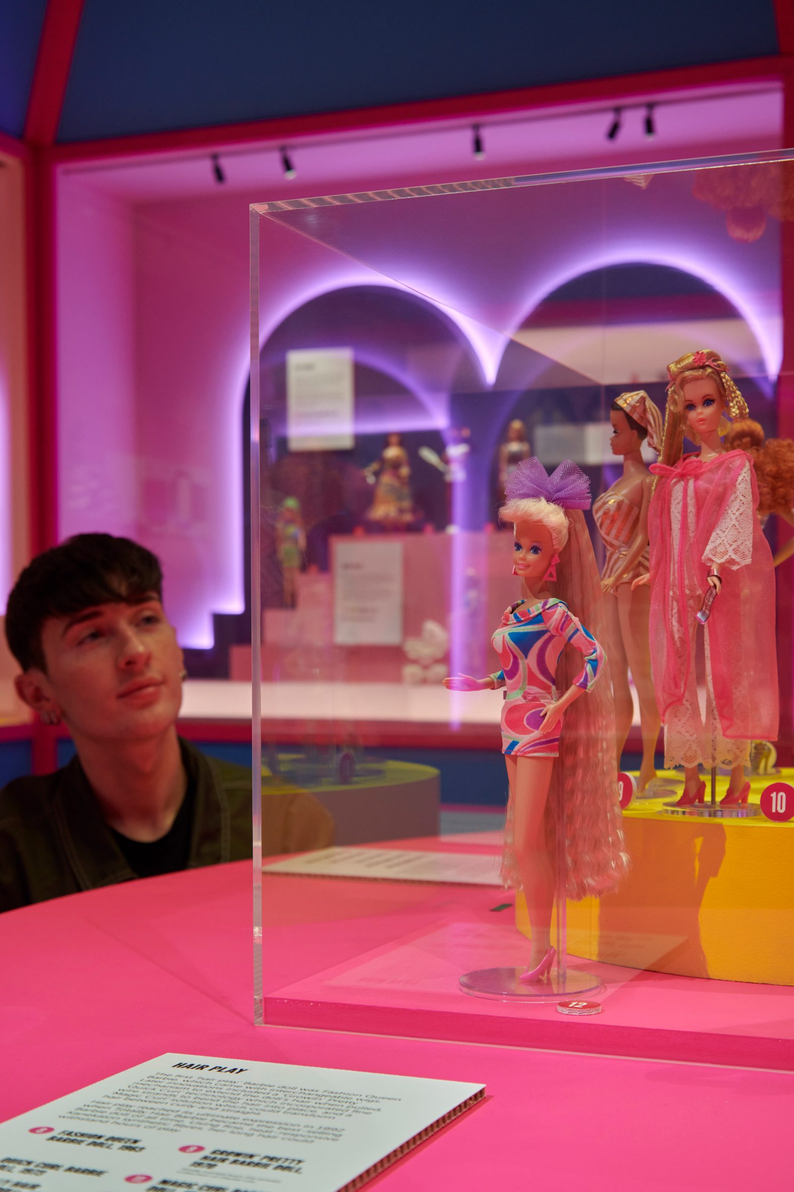 Barbie dolls presented at the Design Museum