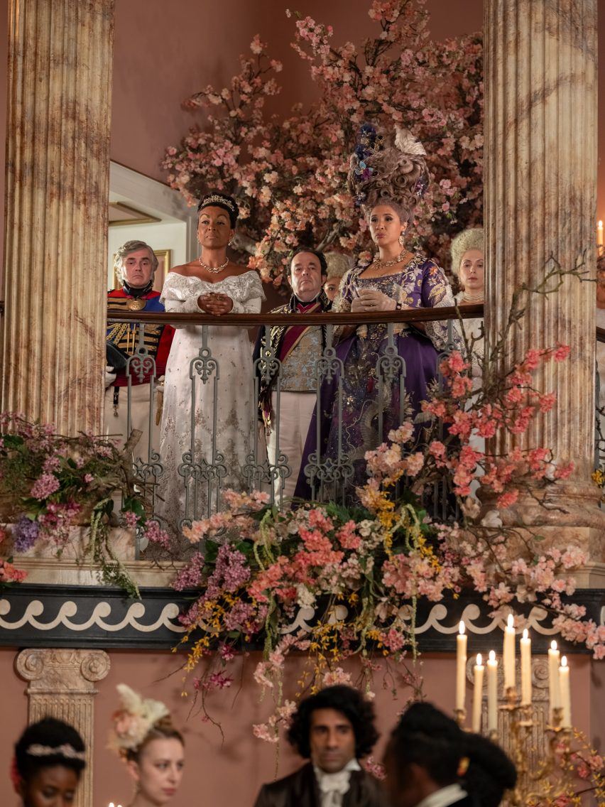 A scene at a ball in Bridgerton