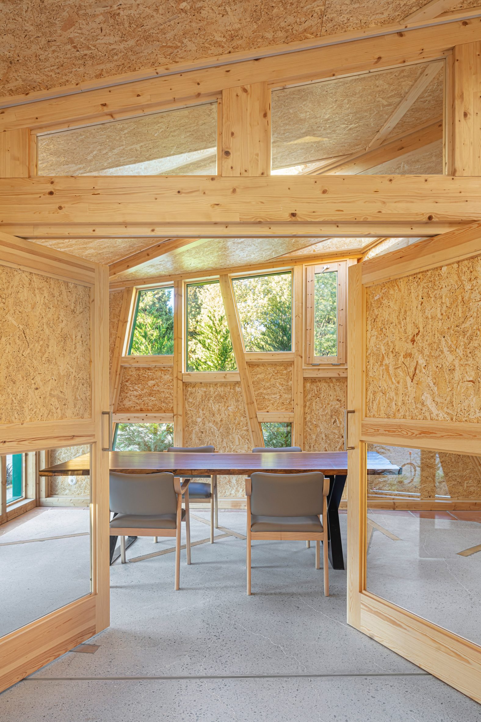 Room within wooden pavilion by MIAS Architects
