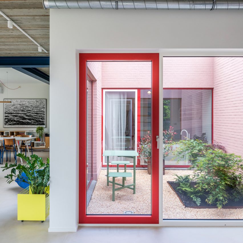 View out towards patio in home by Madam Architectuur