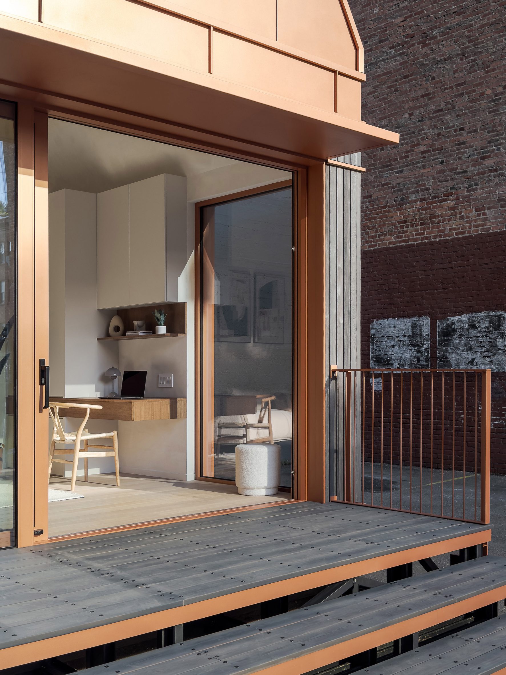 Outdoor deck of Cosmic ONE micro home by Cosmic