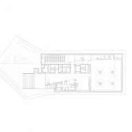 Entrance-level floor plan of Audeum by Kengo Kuma and Associates