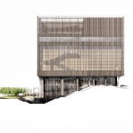 Elevation of Audeum by Kengo Kuma and Associates