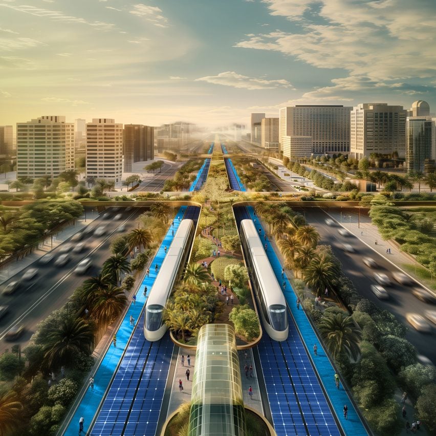 Dubai to convert 64-kilometre-long highway into "human-centric" Green Spine