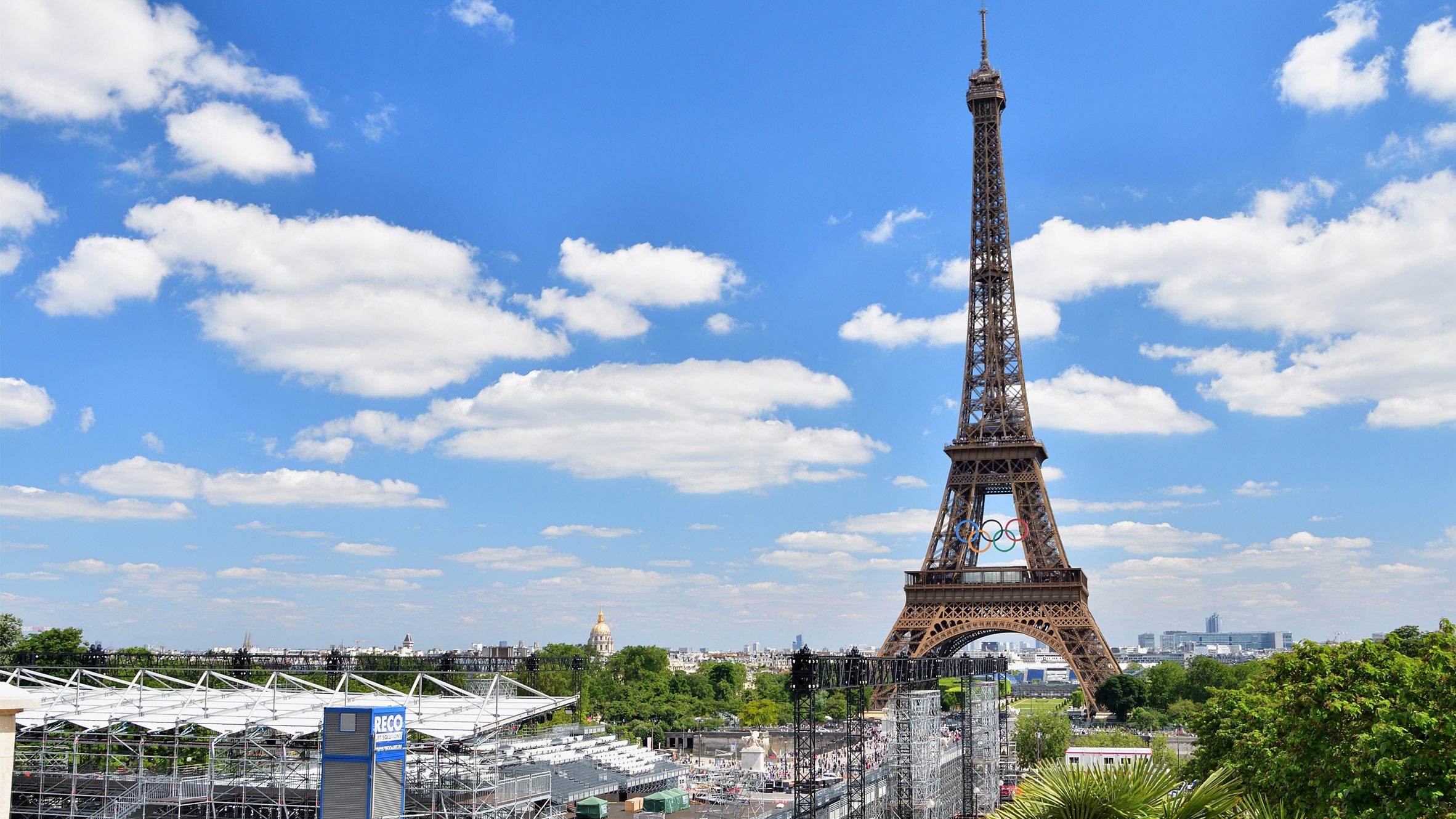 The Eiffel Tower ready for the Paris 2024 Olympic Games