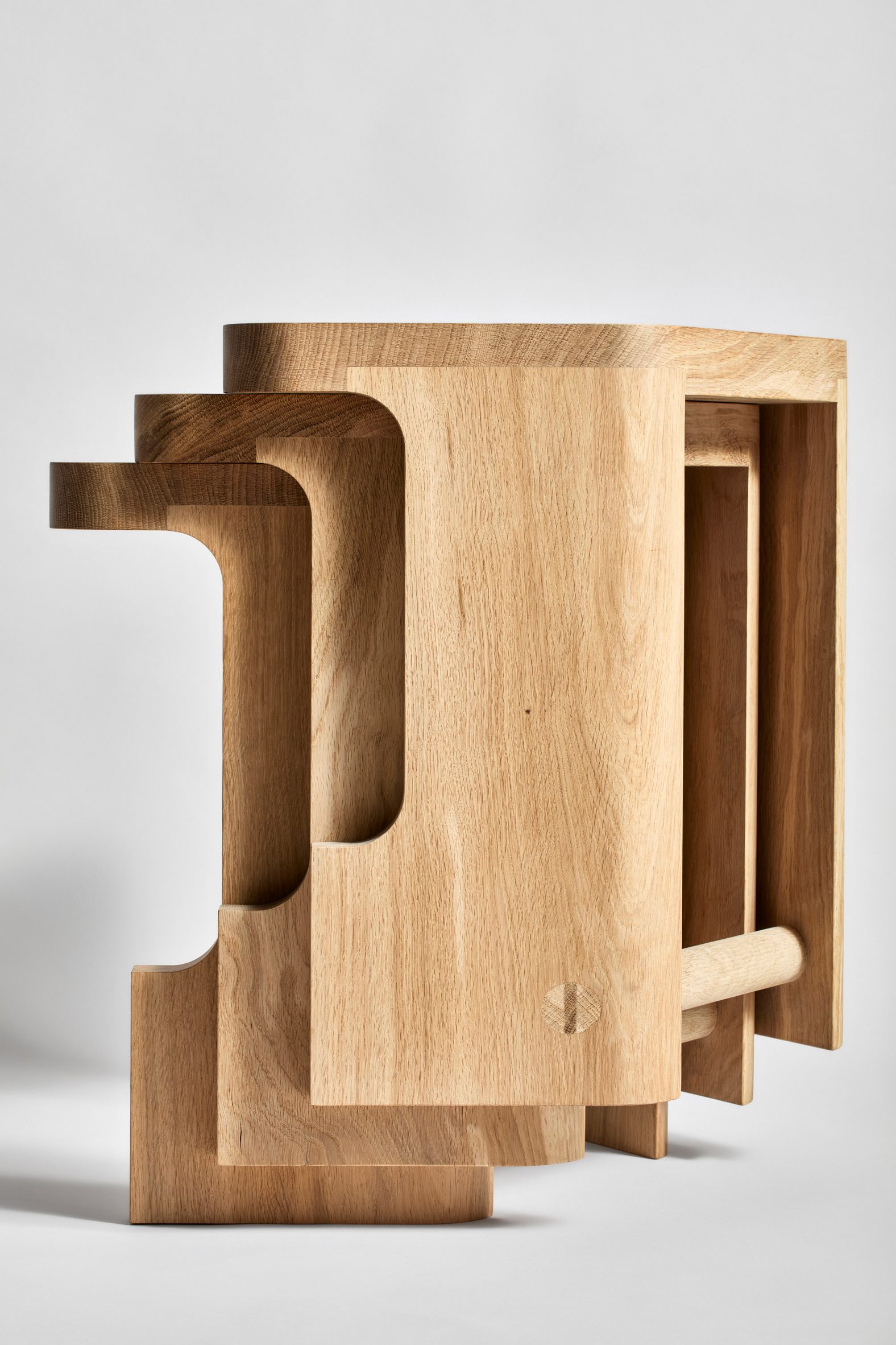 Stacked Pew stools by EJM Studio