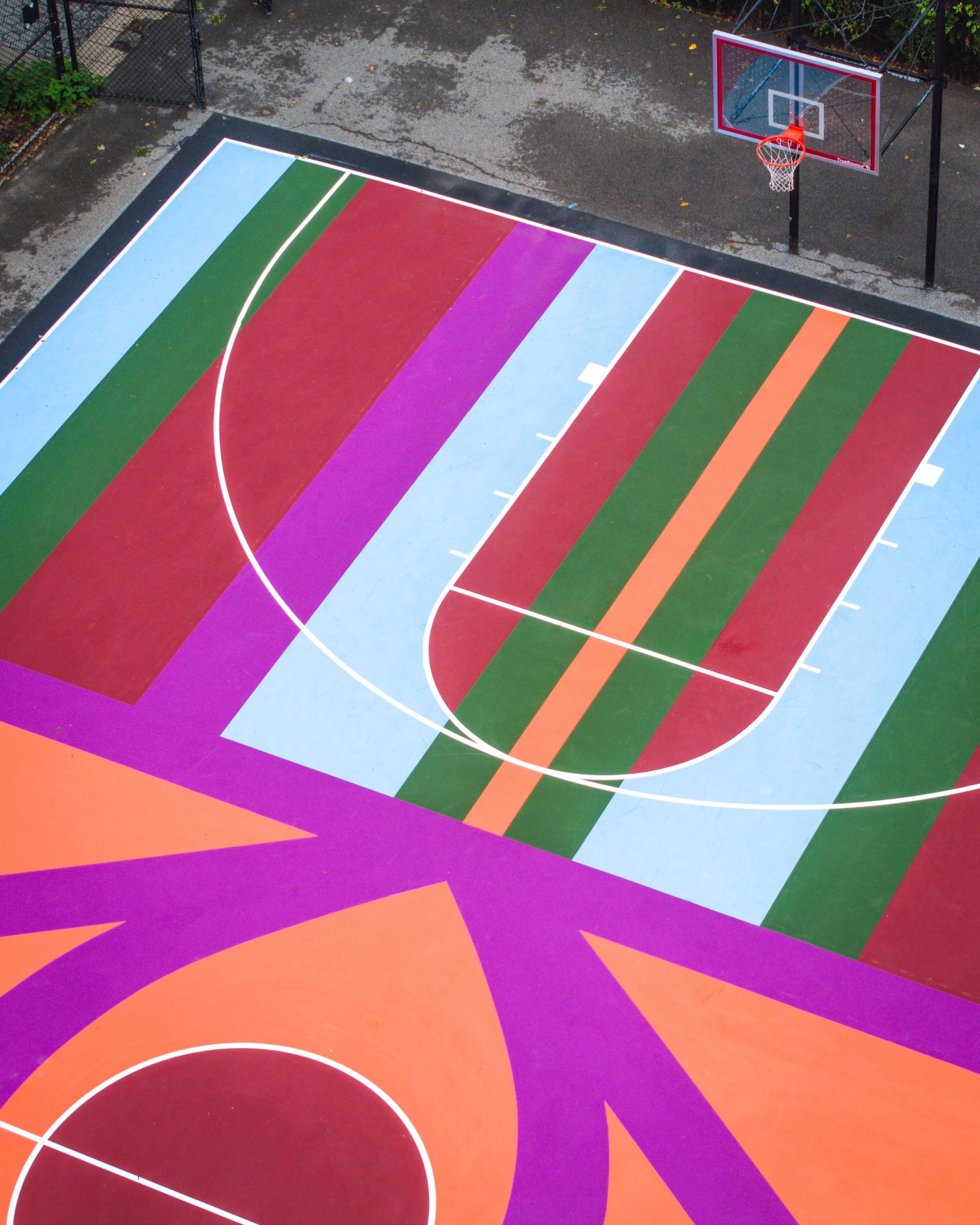 Tompkins Square Park Basketball Court installation by Glossier