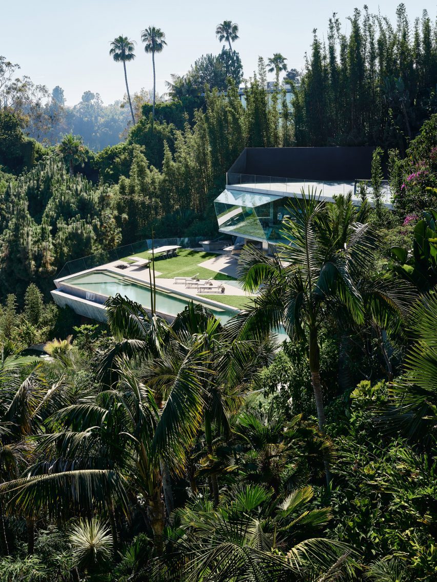 View of Goldstein entertainment complex through the trees