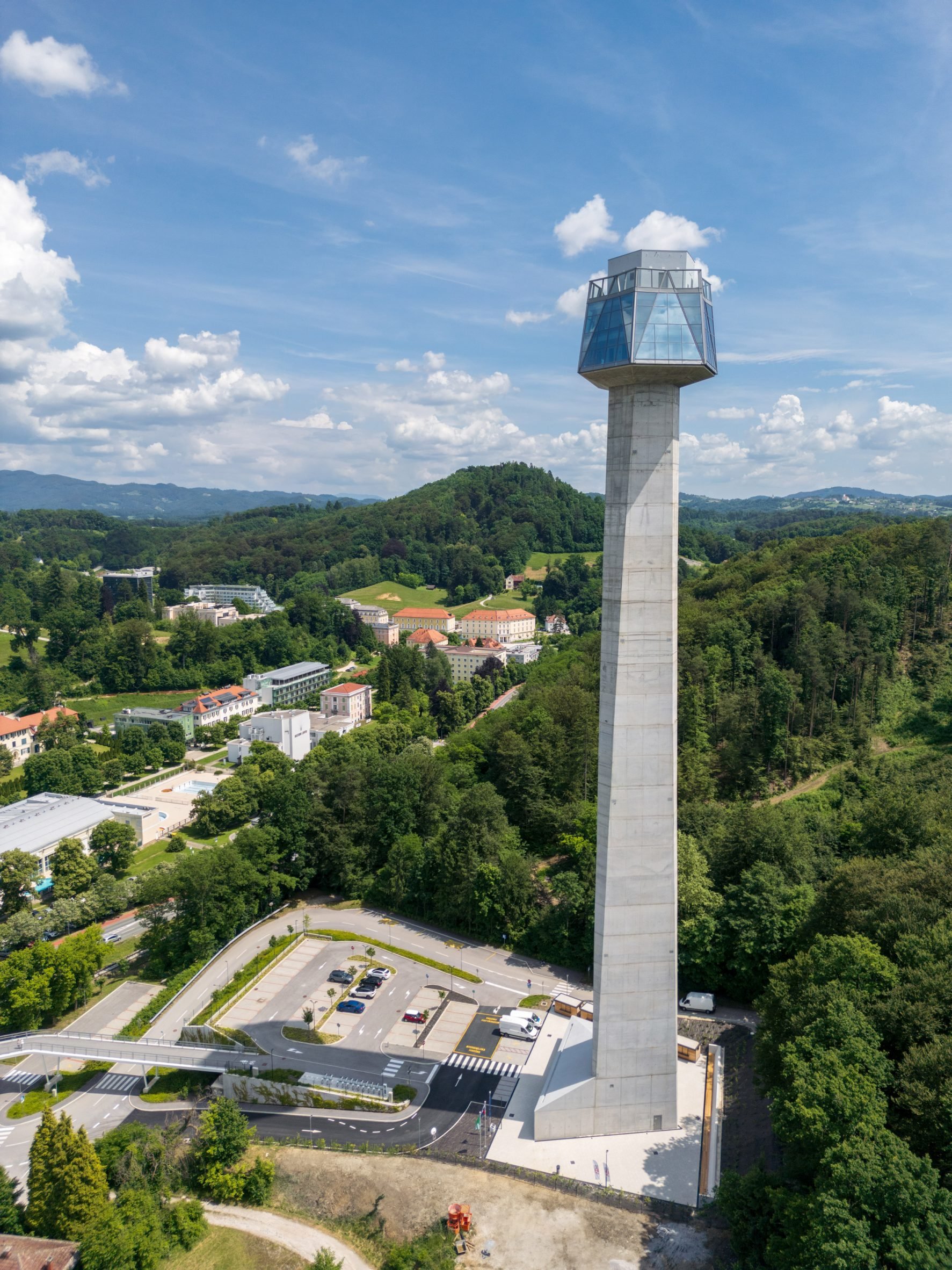 Full view of Kristal Observation Tower in Slovenia
