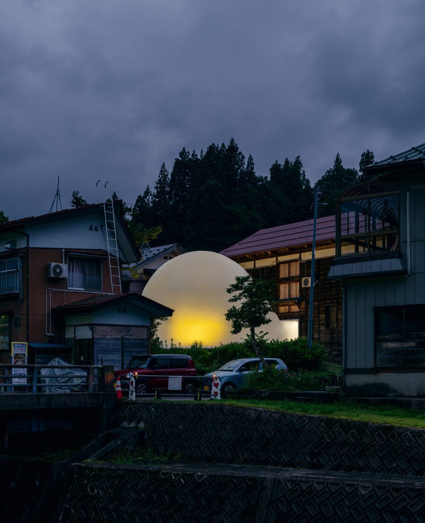 MAD bubble installation at night