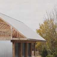 Timber structure with metal roofing