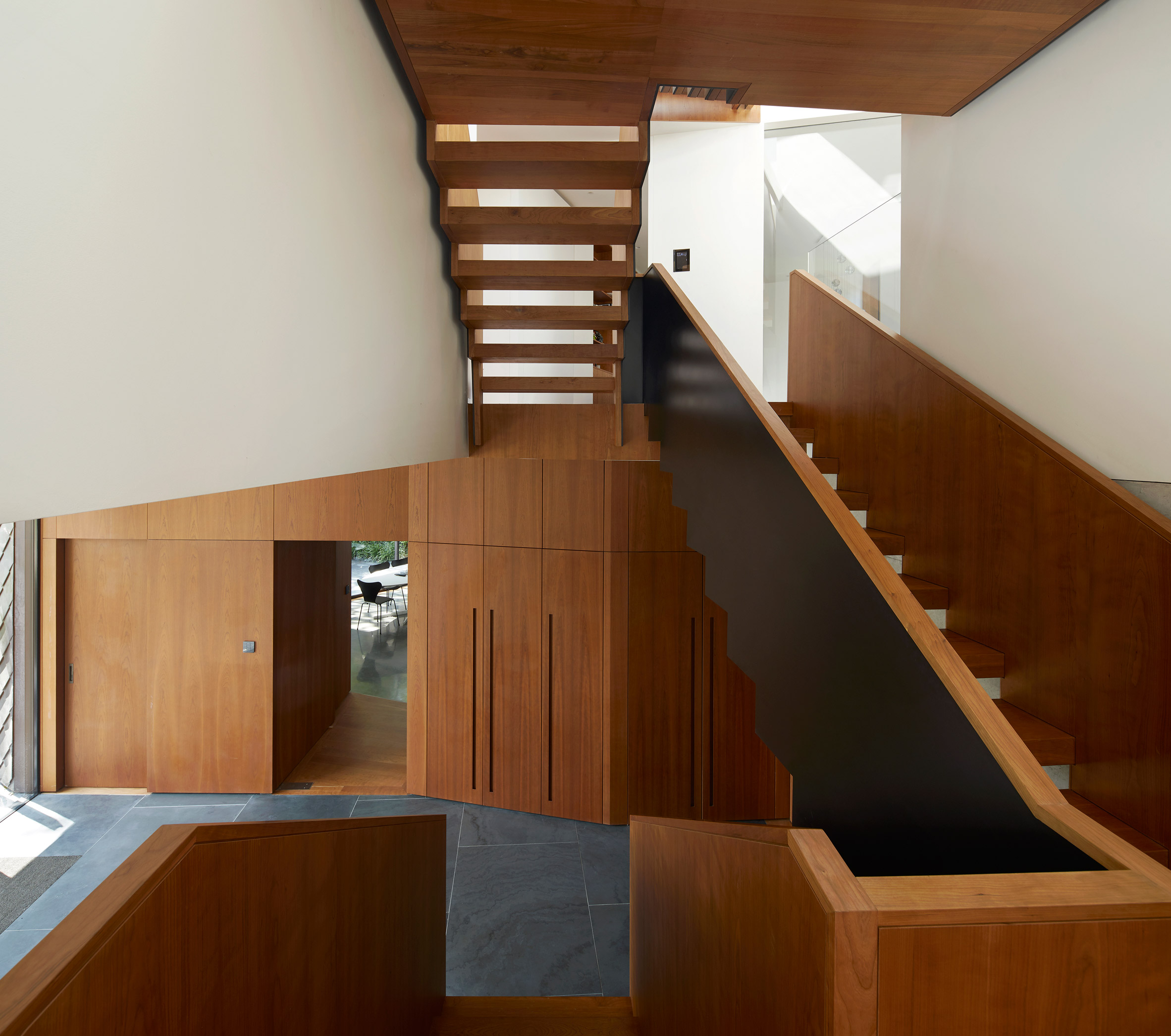 Angular wooden staircase