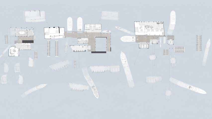 Birds eye view of seaside development