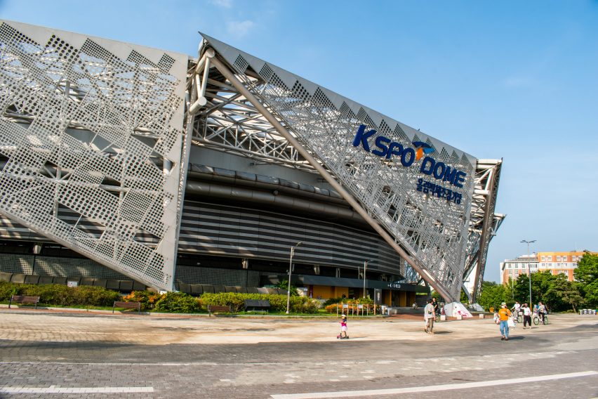 Olympic Gymnastics Arena by Kim Swoo-geun and David H Geiger, Seoul 1988