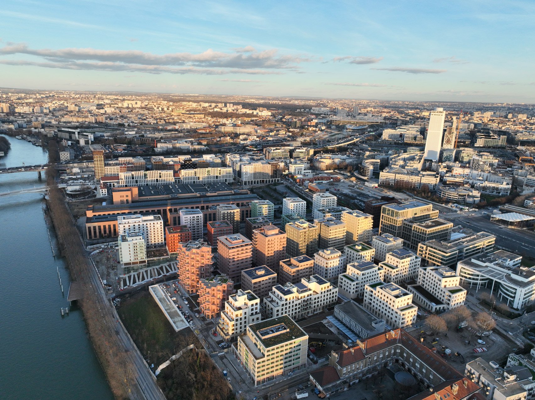 Aerial photo of Paris Olympic Village