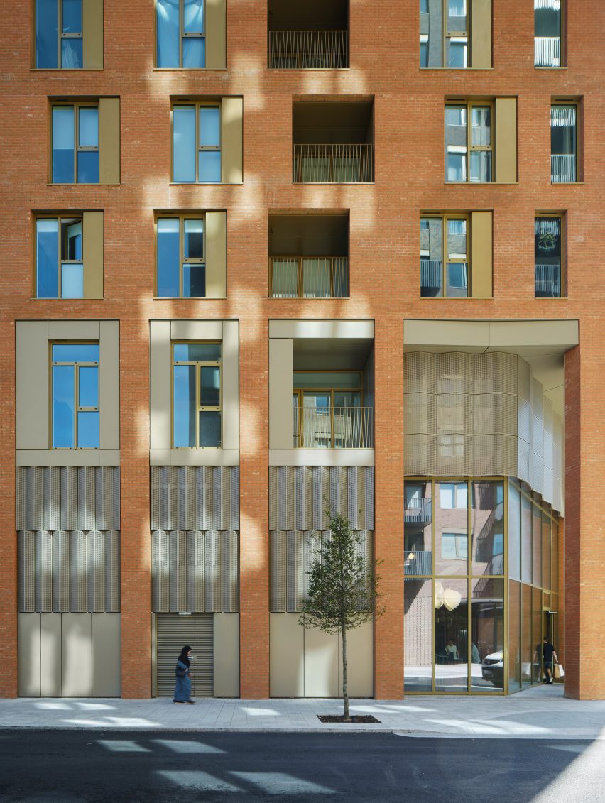 Facade at One Ashley Road by Alison Brooks Architects