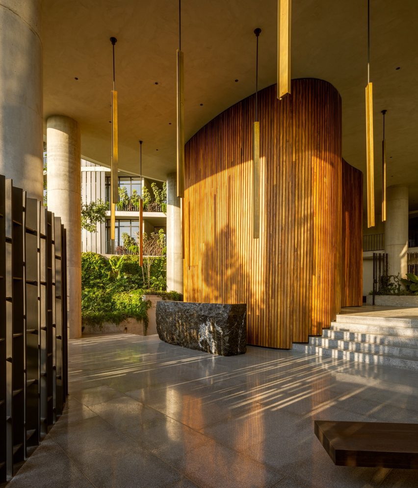 Lobby with wooden core