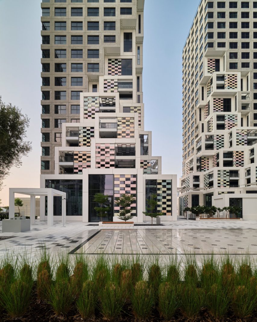 Staggered housing blocks in Abu Dhabi