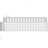 Elevation of Miller Apartment Building by Martens Willems & Humblé Architecten