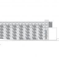 Elevation of Miller Apartment Building by Martens Willems & Humblé Architecten