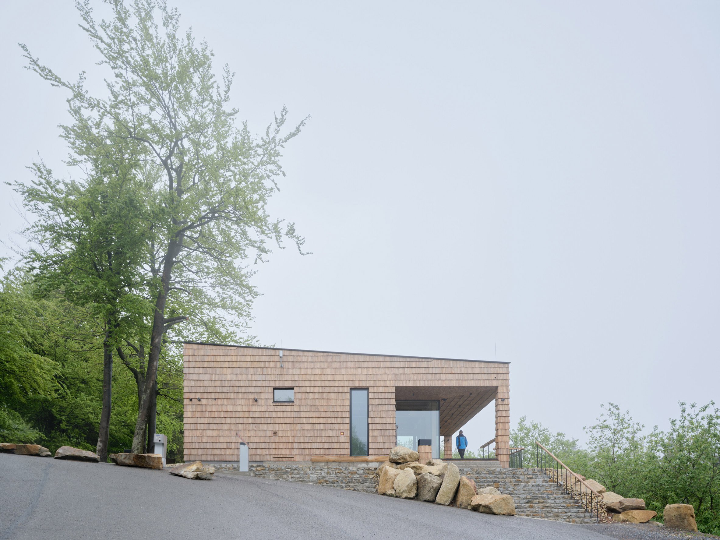Wood-clad visitor centre