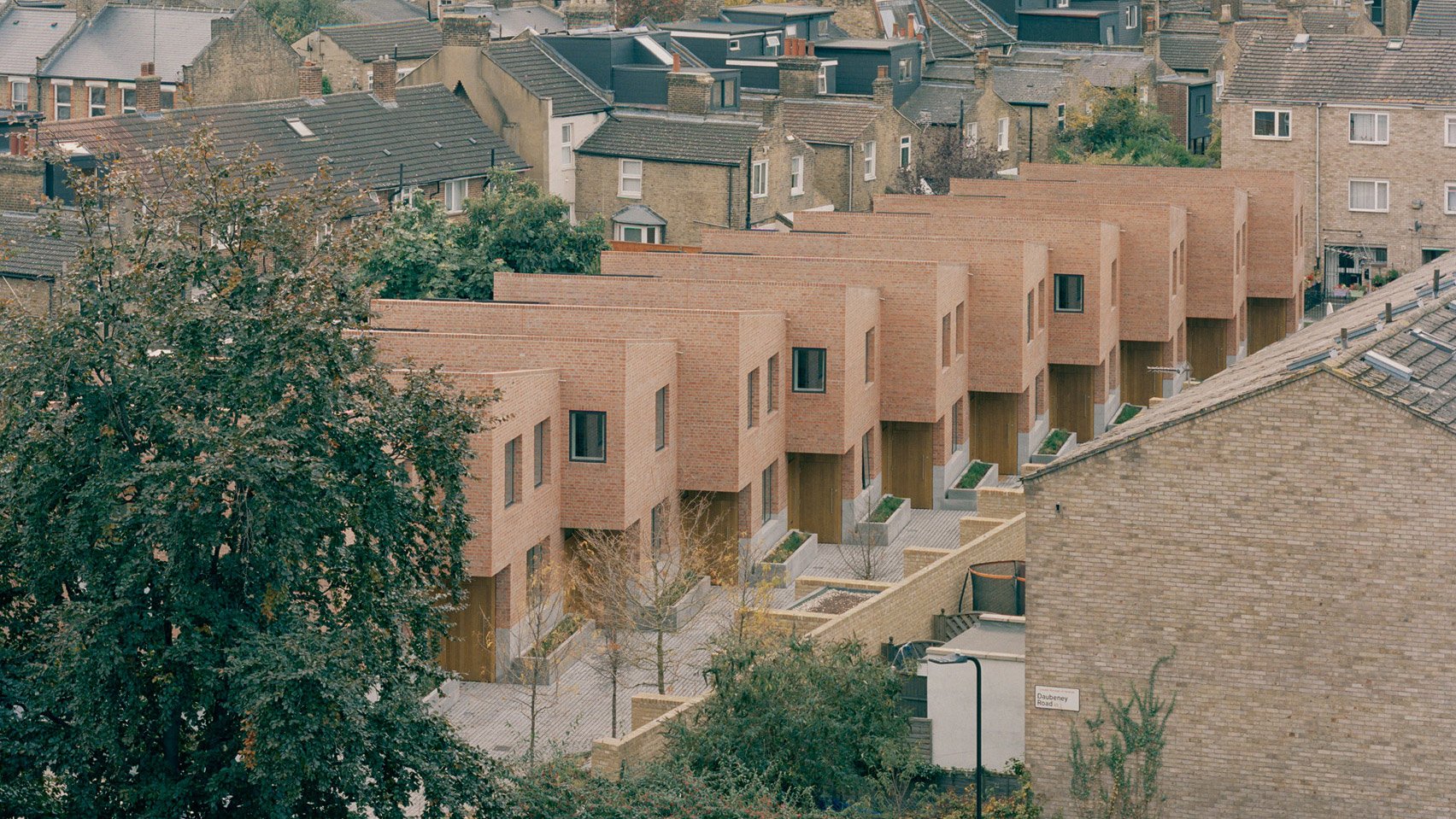 Aerial view of Chowdry Walk housing