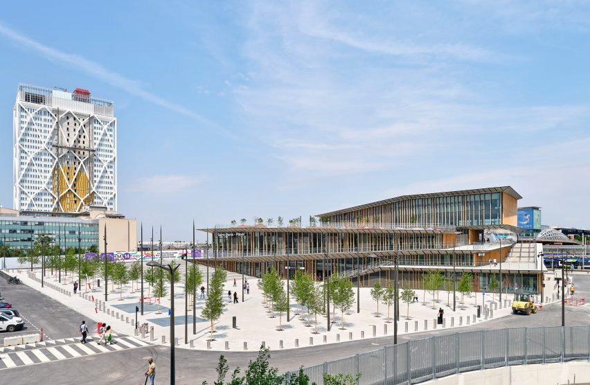 Saint-Denis-Pleyel station in Paris designed by Kengo Kuma