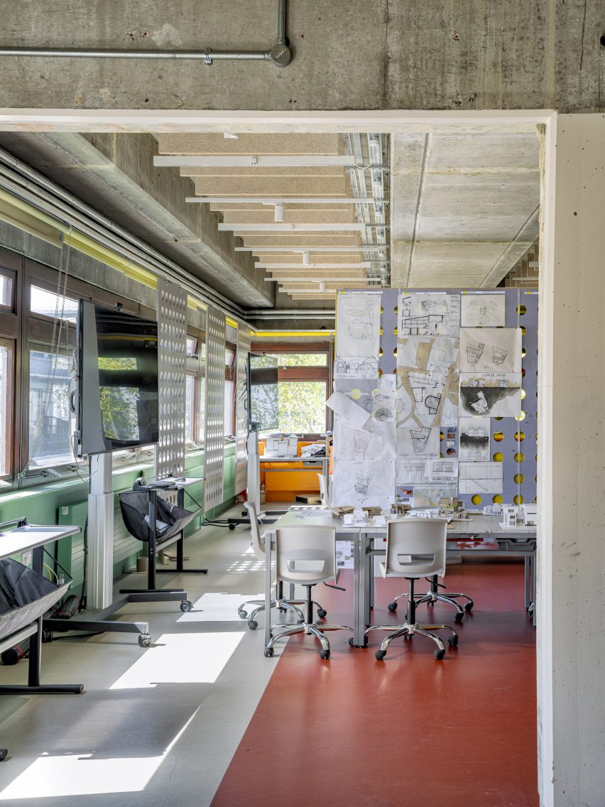 Workspace in university building by Sam Jacob Studio