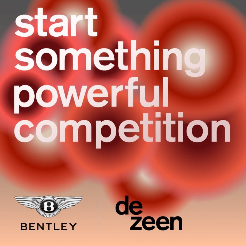 Red competition graphics for Dezeen and Bentley's Start Something Powerful Competition