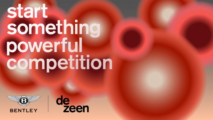 Red competition graphics for Dezeen and Bentley's Start Something Powerful Competition