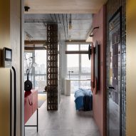 Entrance of open plan Suprematism apartment